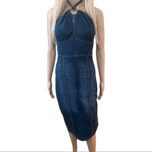 Rare y2k baby phat denim halter dress size 3.